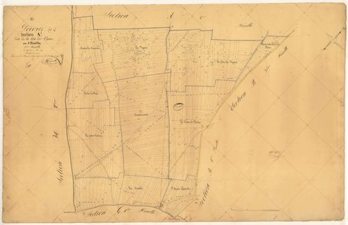 Poivres, section A dite de la côte des vignes, feuille n° 3, parcelles n° 538-914