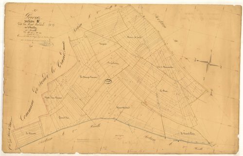Poivres, section B dite du Mont Brodard, feuille n° 3, parcelles n° 412-631