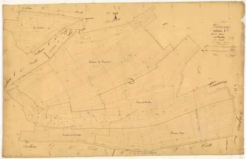 Poivres, section C dite des Noues, feuille n° 3, parcelles n° 447-748