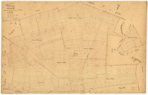 Poivres, section D dite du Grand Corroy, feuille n° 3, parcelles n° 745-1079