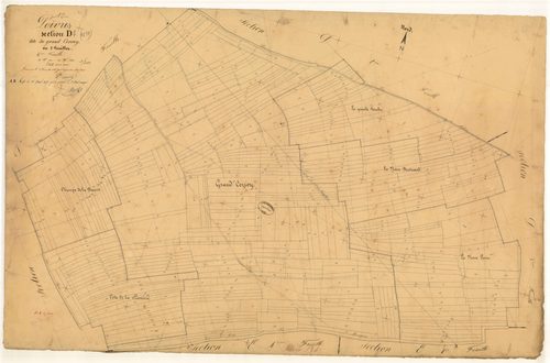 Poivres, section D dite du Grand Corroy, feuille n° 4, parcelles n° 1080-1441