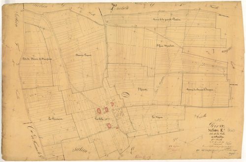 Poivres, section E dite de la Folie, feuille n° 4, parcelles n° 246-594