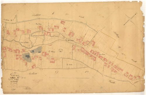 Poivres, section G dite du village, feuille n° 1, parcelles n° 1-458