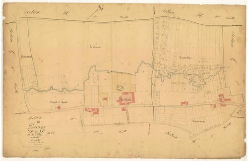 Poivres, section G dite du village, feuille n° 3, parcelles n° 816-1048