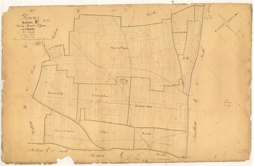 Poivres, section H dite du Mont de l'Epine, feuille n° 2, parcelles n° 304-658