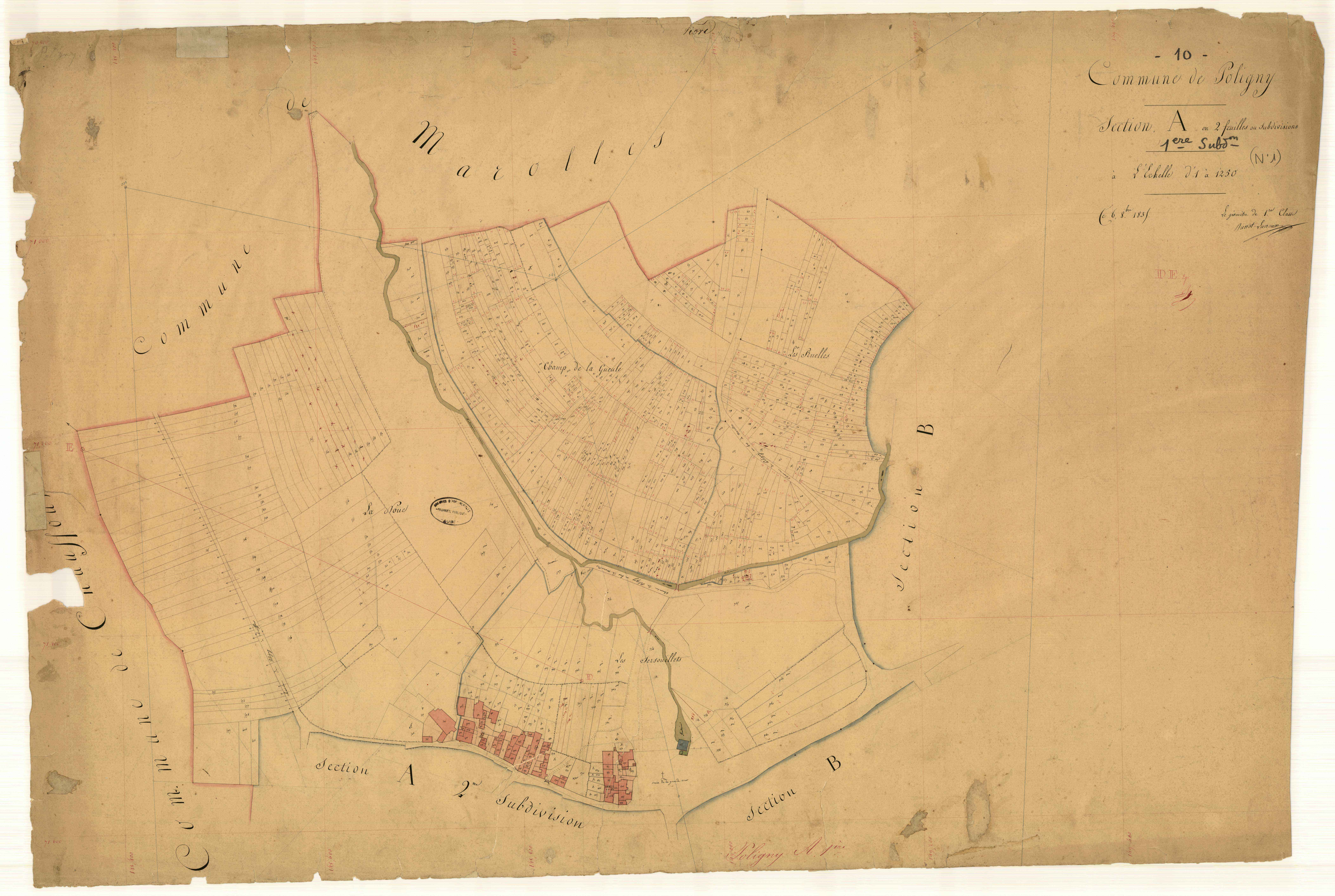 Poligny, section A, feuille n° 1