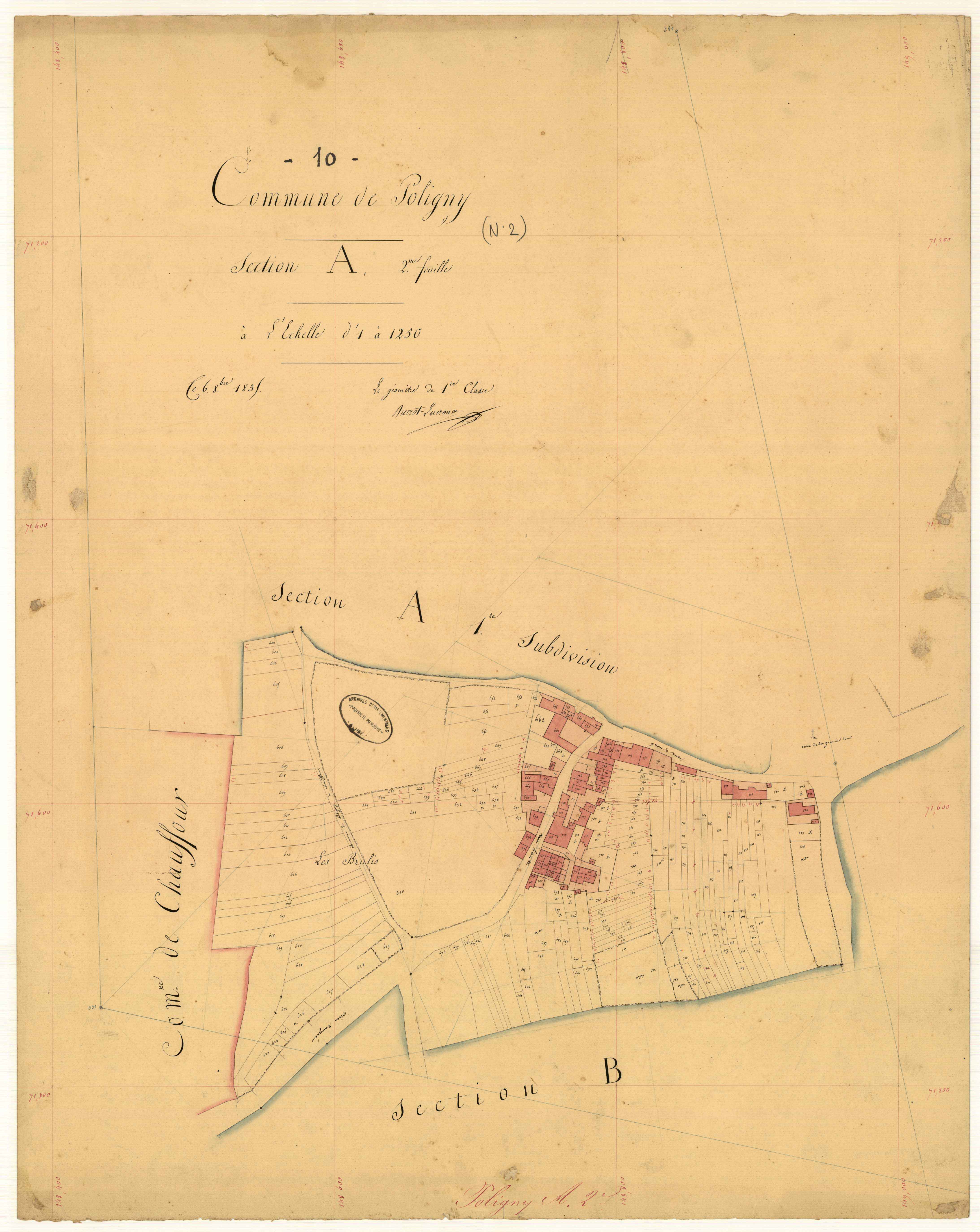 Poligny, section A, feuille n° 2