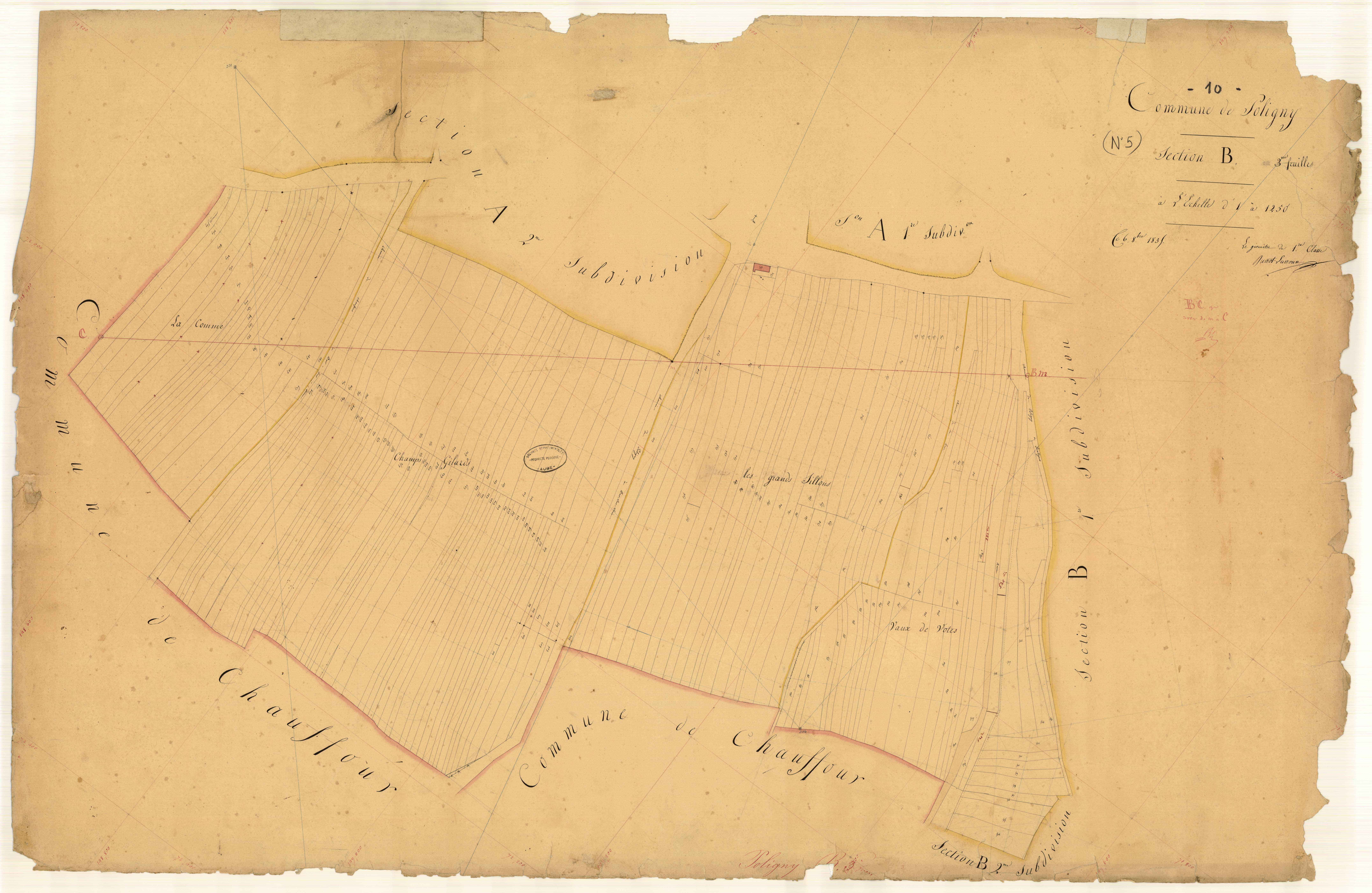 Poligny, section B, feuille n° 3