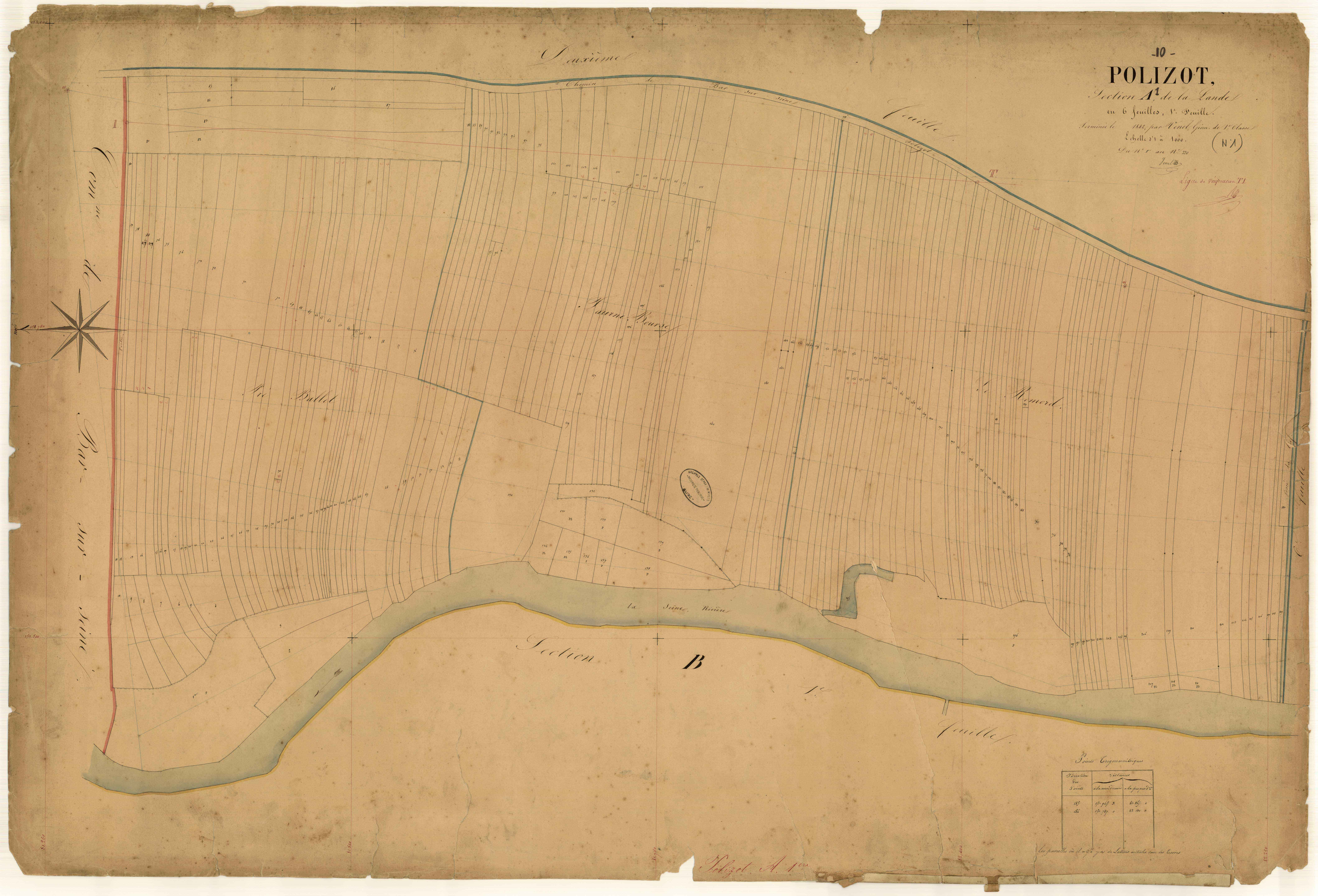 Polisot, section A dite de la Lande, feuille n° 1, parcelles n°1-220