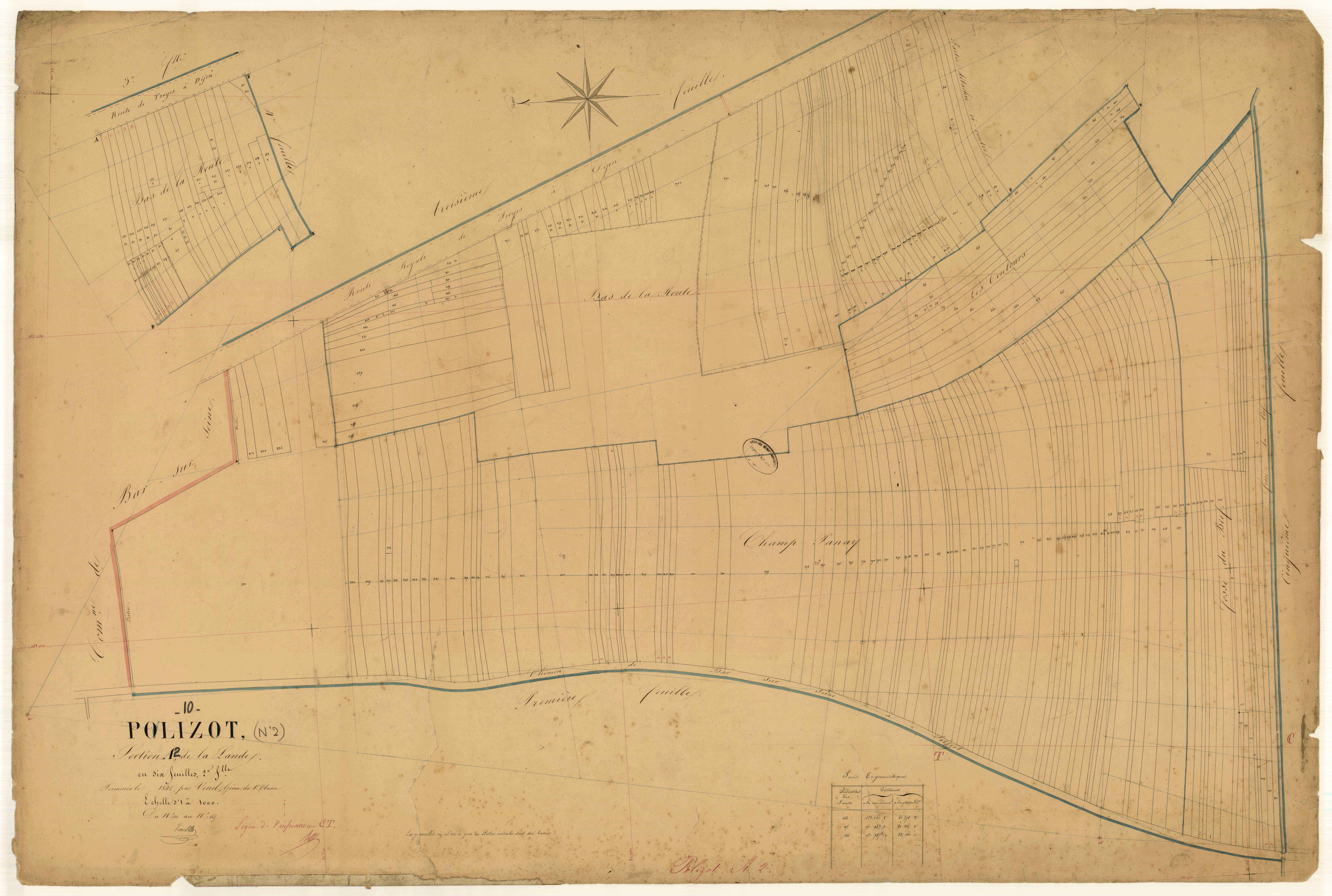 Polisot, section A dite de la Lande, feuille n° 2, parcelles n°221-465
