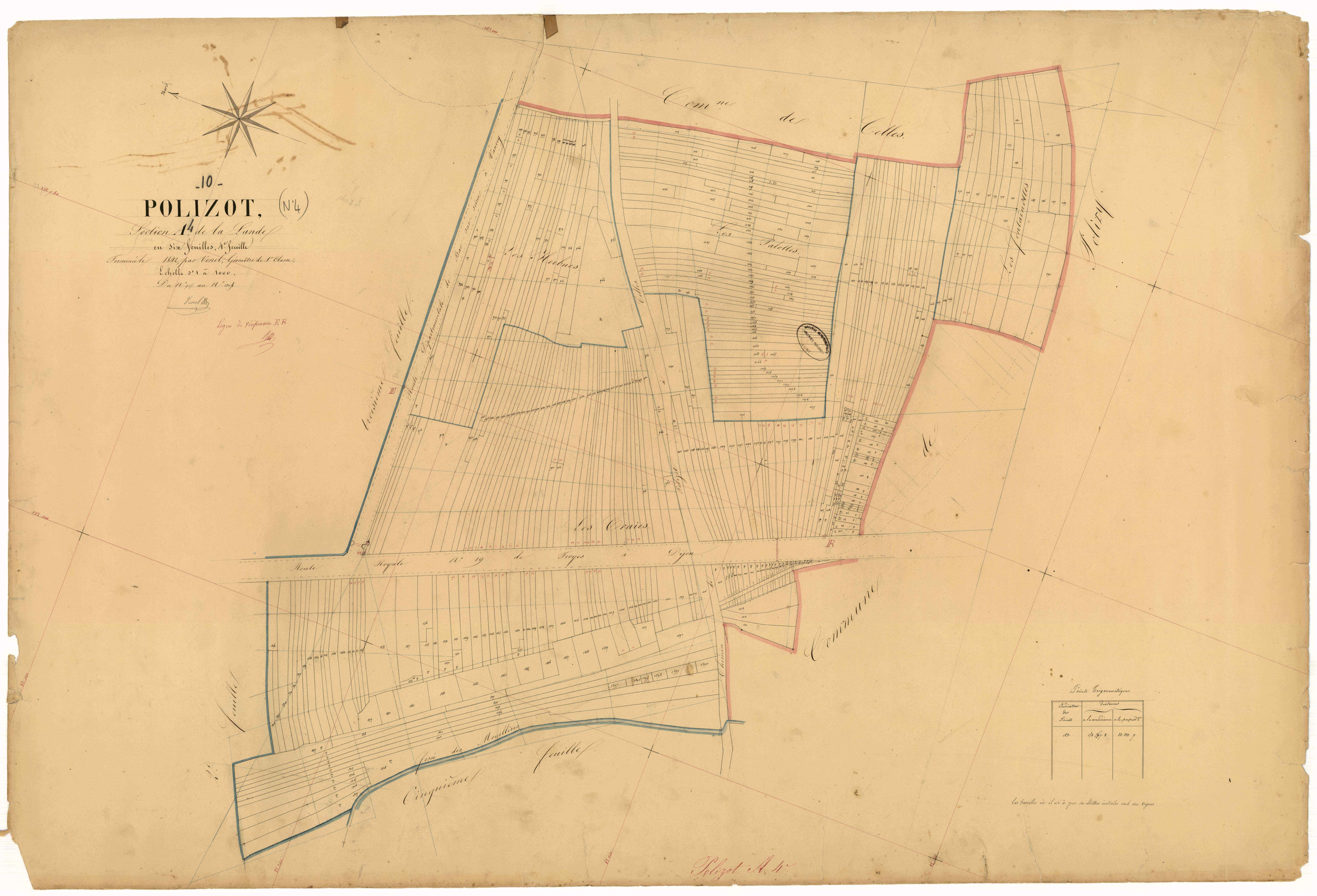 Polisot, section A dite de la Lande, feuille n° 4, parcelles n°915-1308