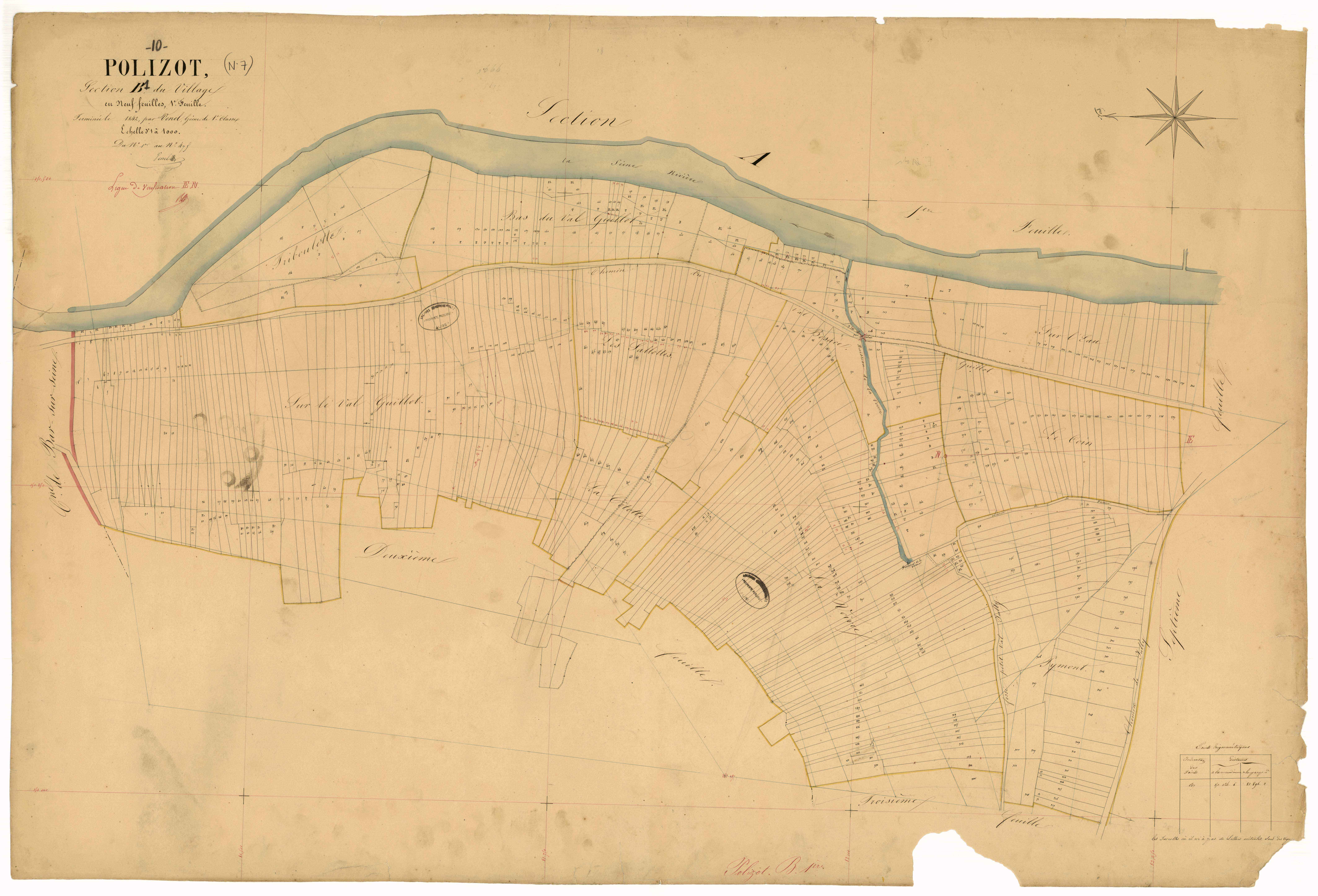 Polisot, section B dite du village, feuille n° 1, parcelles n°1-475