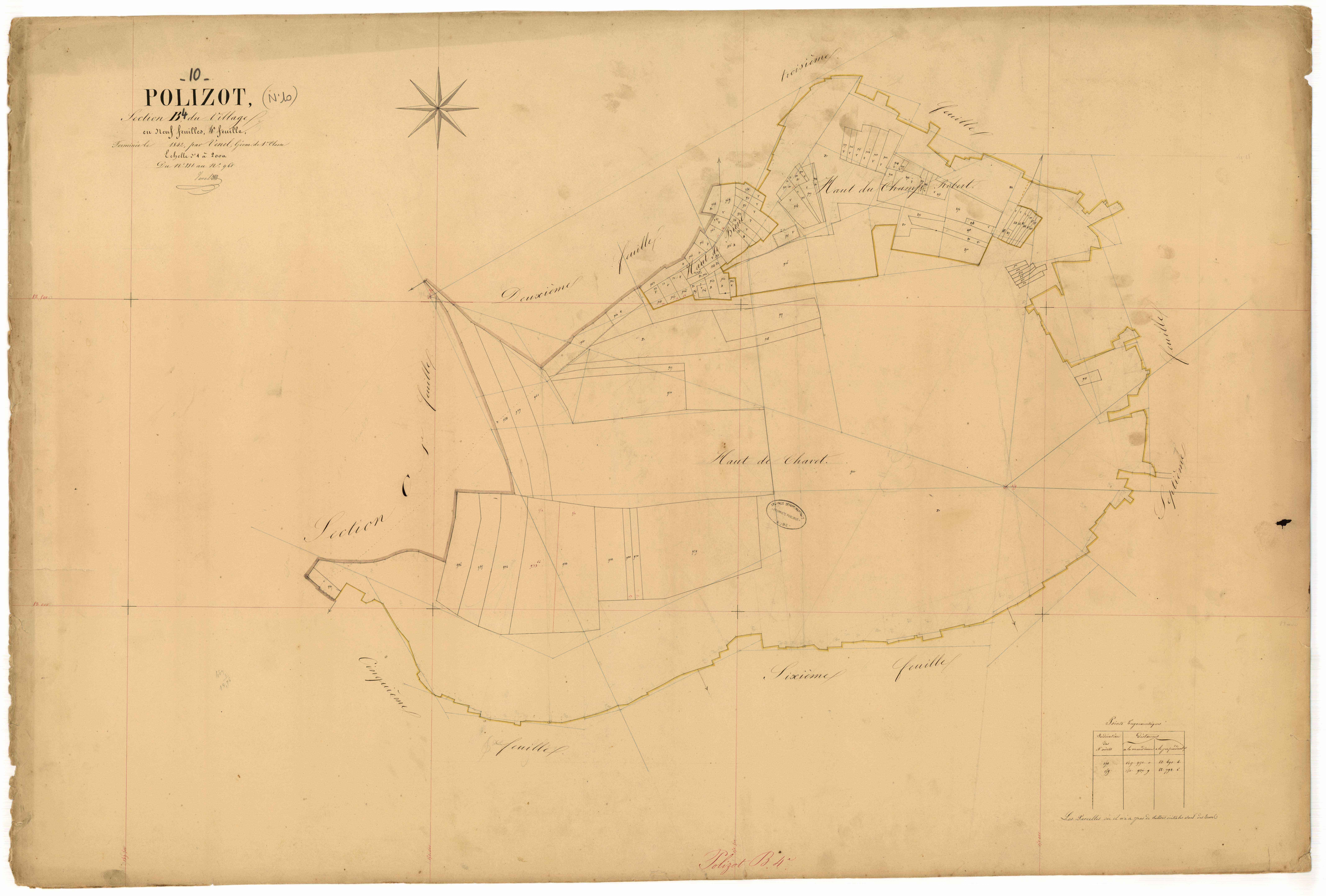 Polisot, section B dite du village, feuille n° 4, parcelles n°881-968