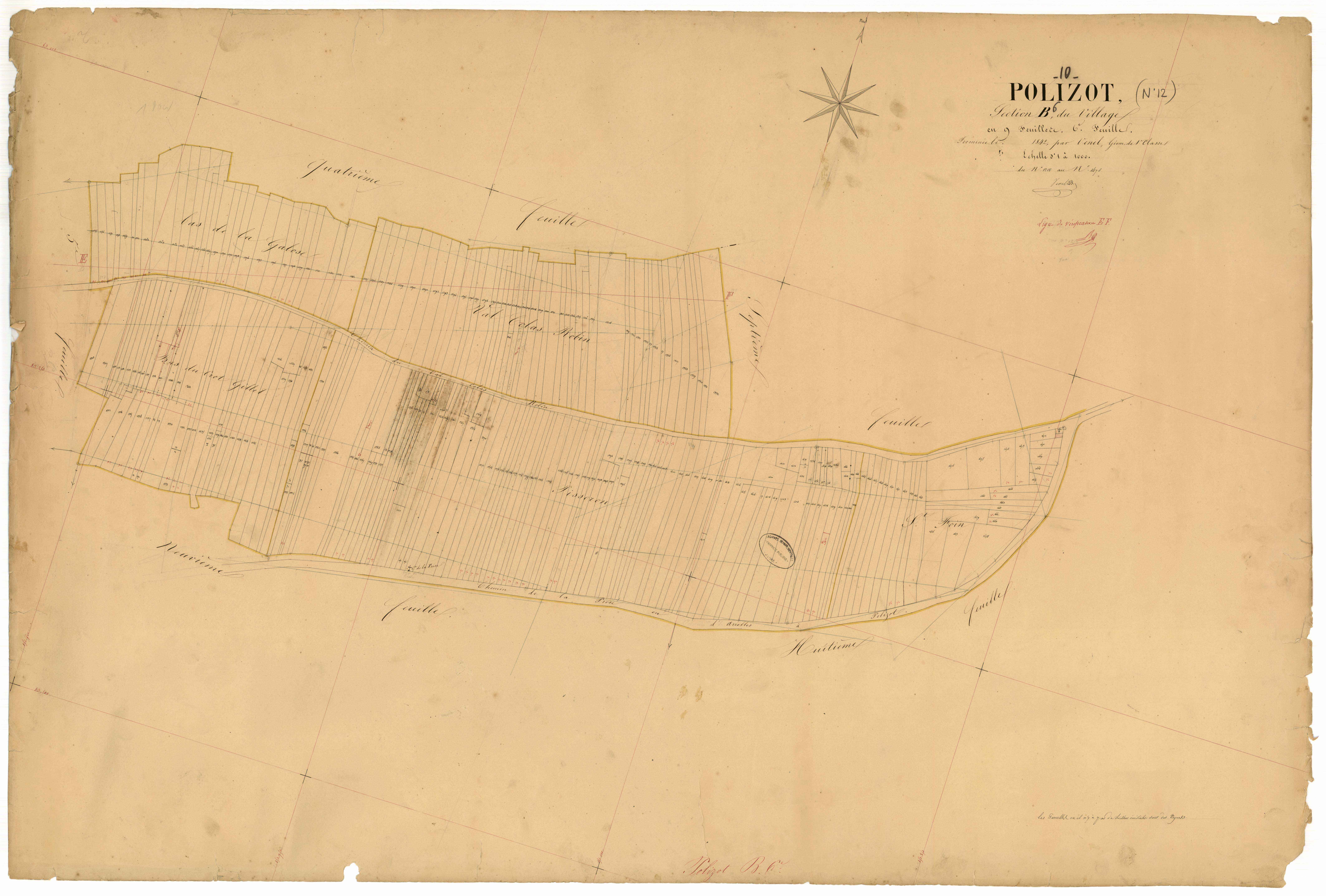Polisot, section B dite du village, feuille n° 6, parcelles n°1208-1476