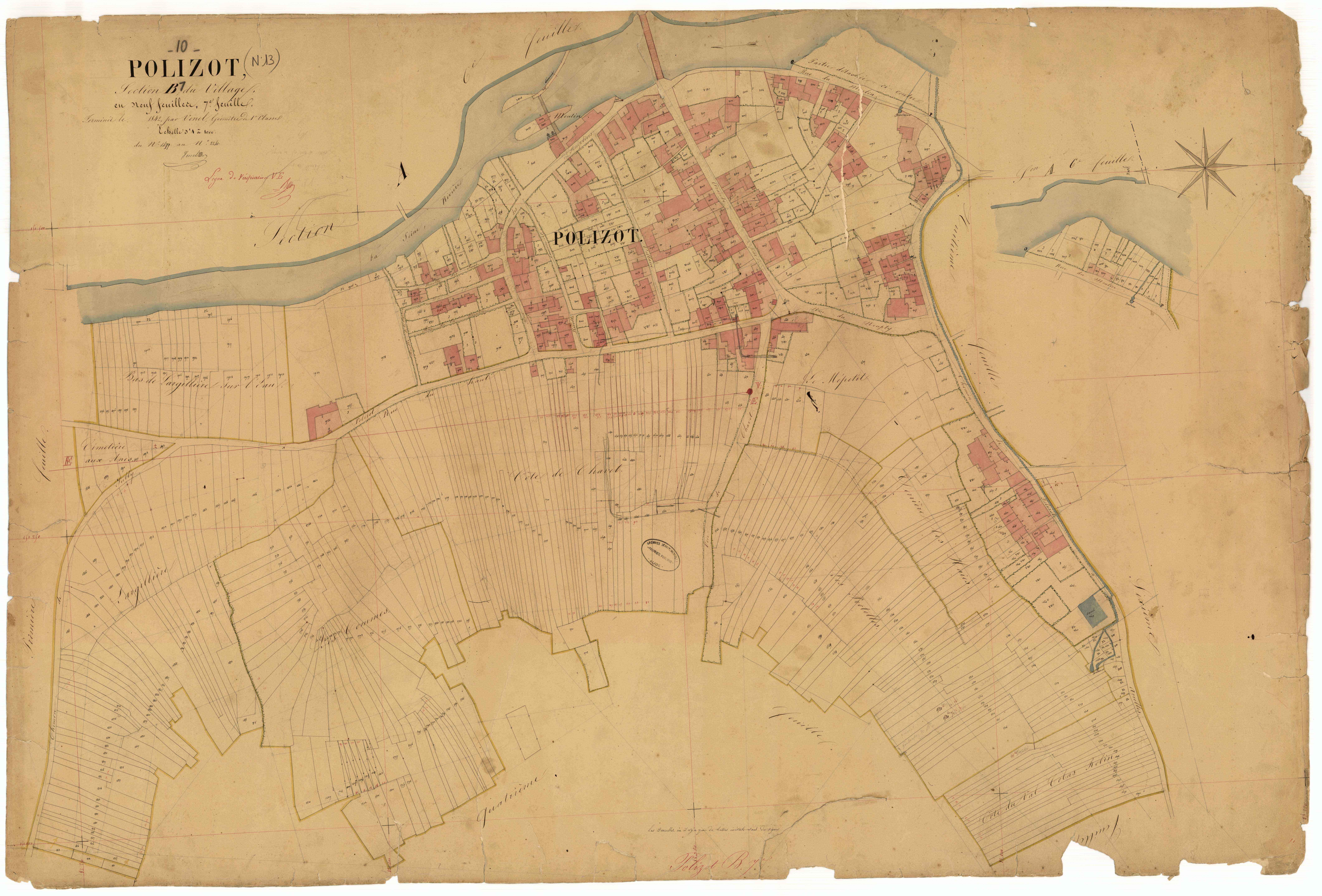 Polisot, section B dite du village, feuille n° 7, parcelles n°1477-2241