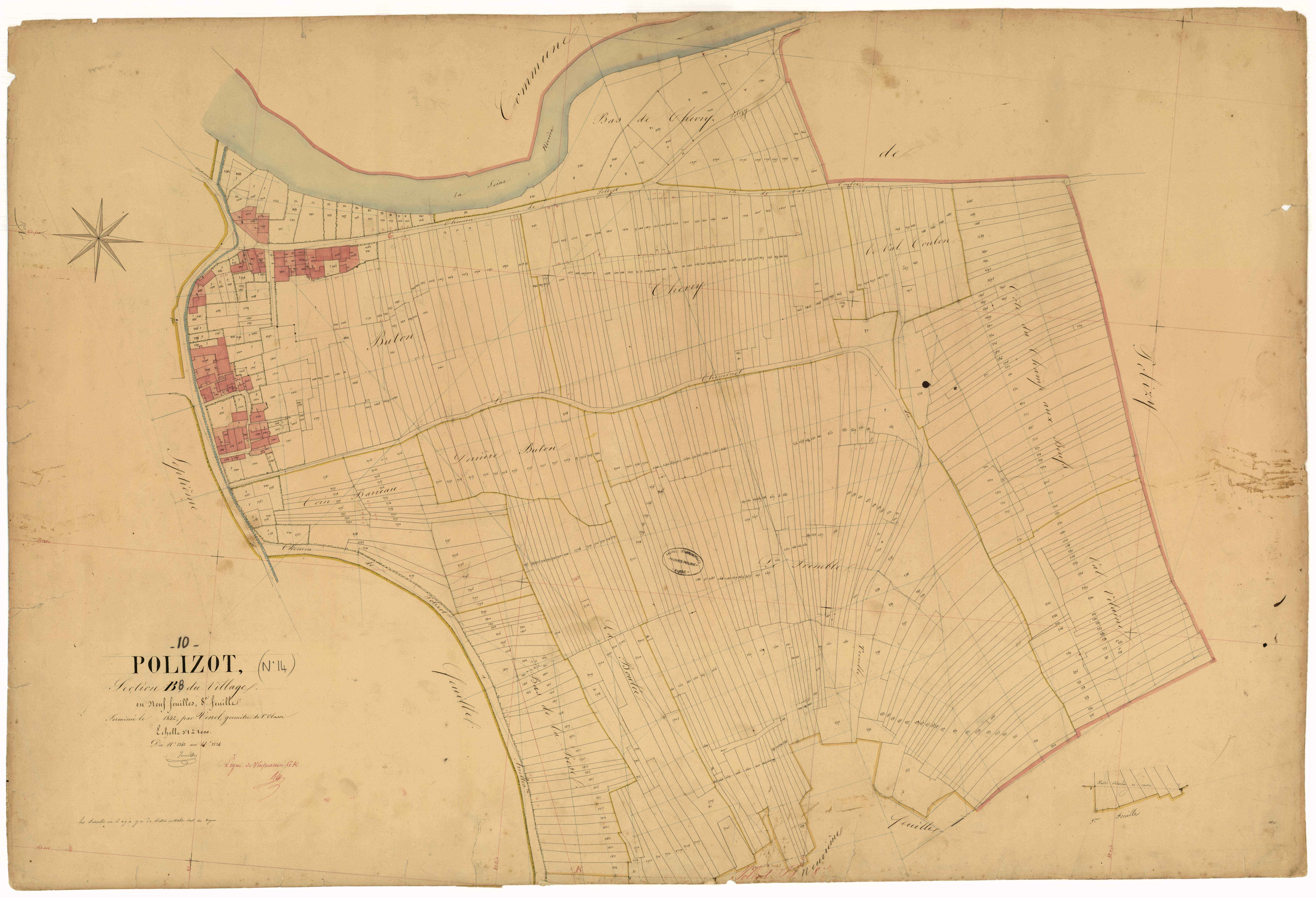 Polisot, section B dite du village, feuille n° 8, parcelles n°2242-2834
