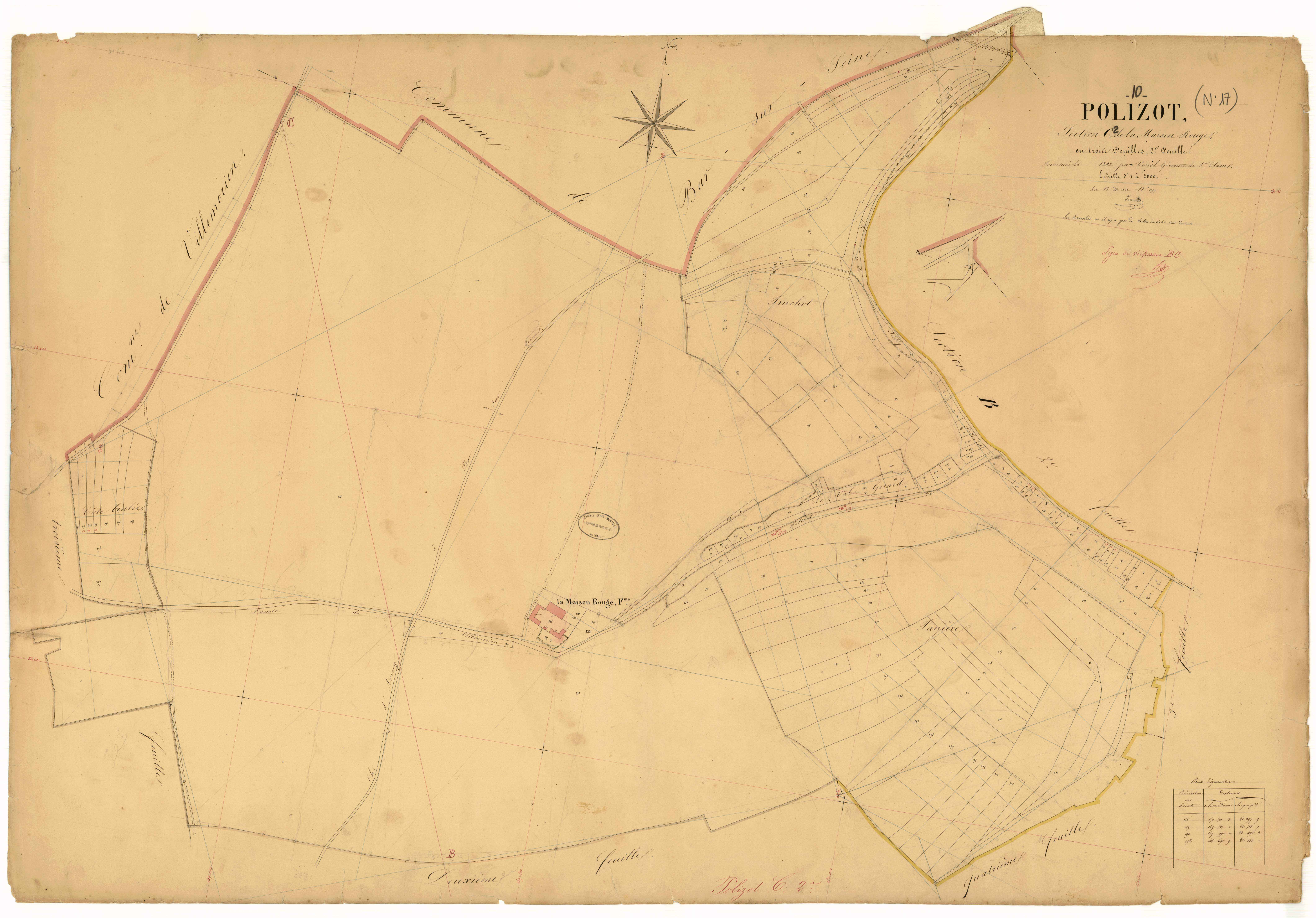 Polisot, section C dite de la Maison Rouge, feuille n° 2, parcelles n°281-397