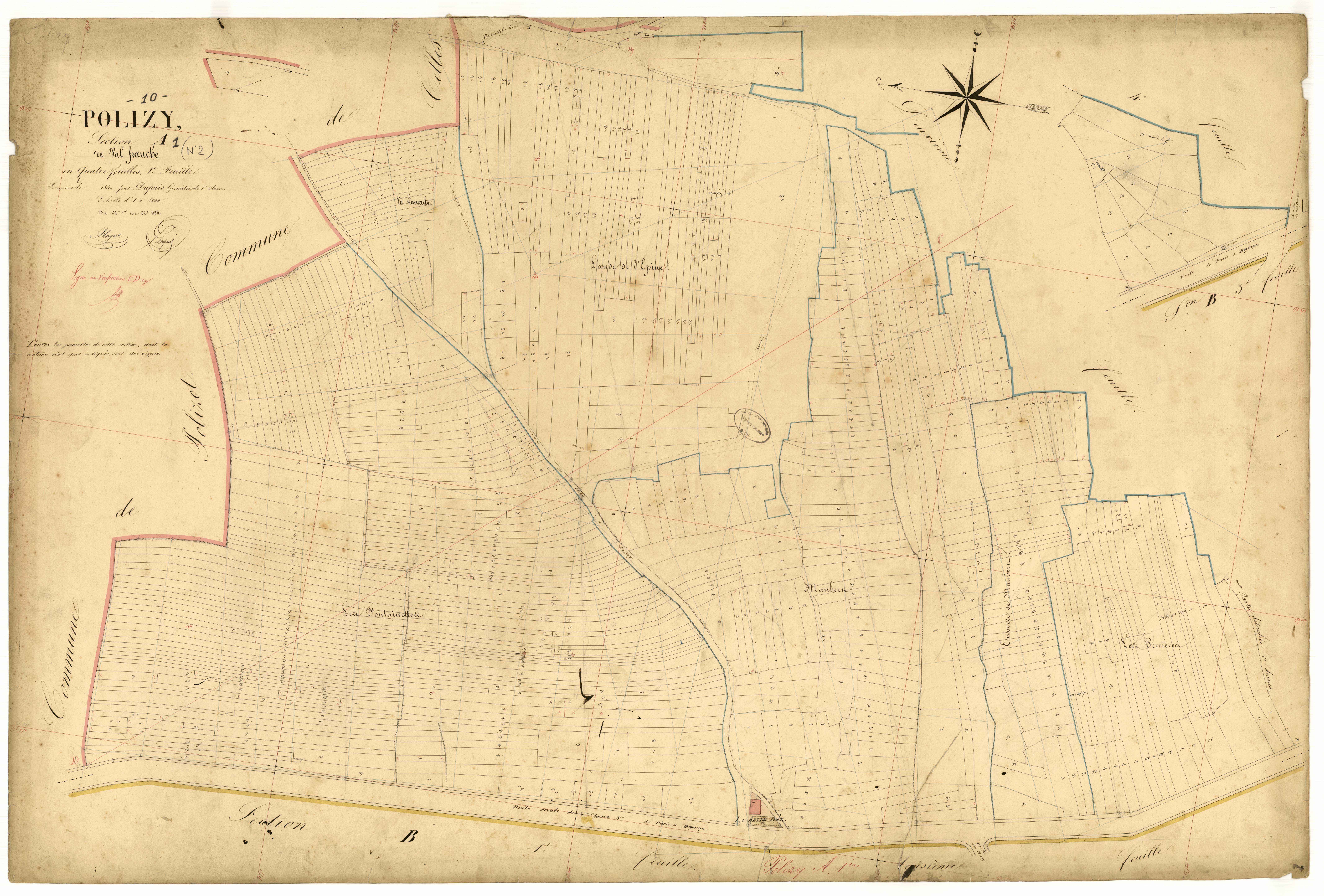 Polisy, section A dite de Val Franche, feuille n° 1, parcelles n° 1-528