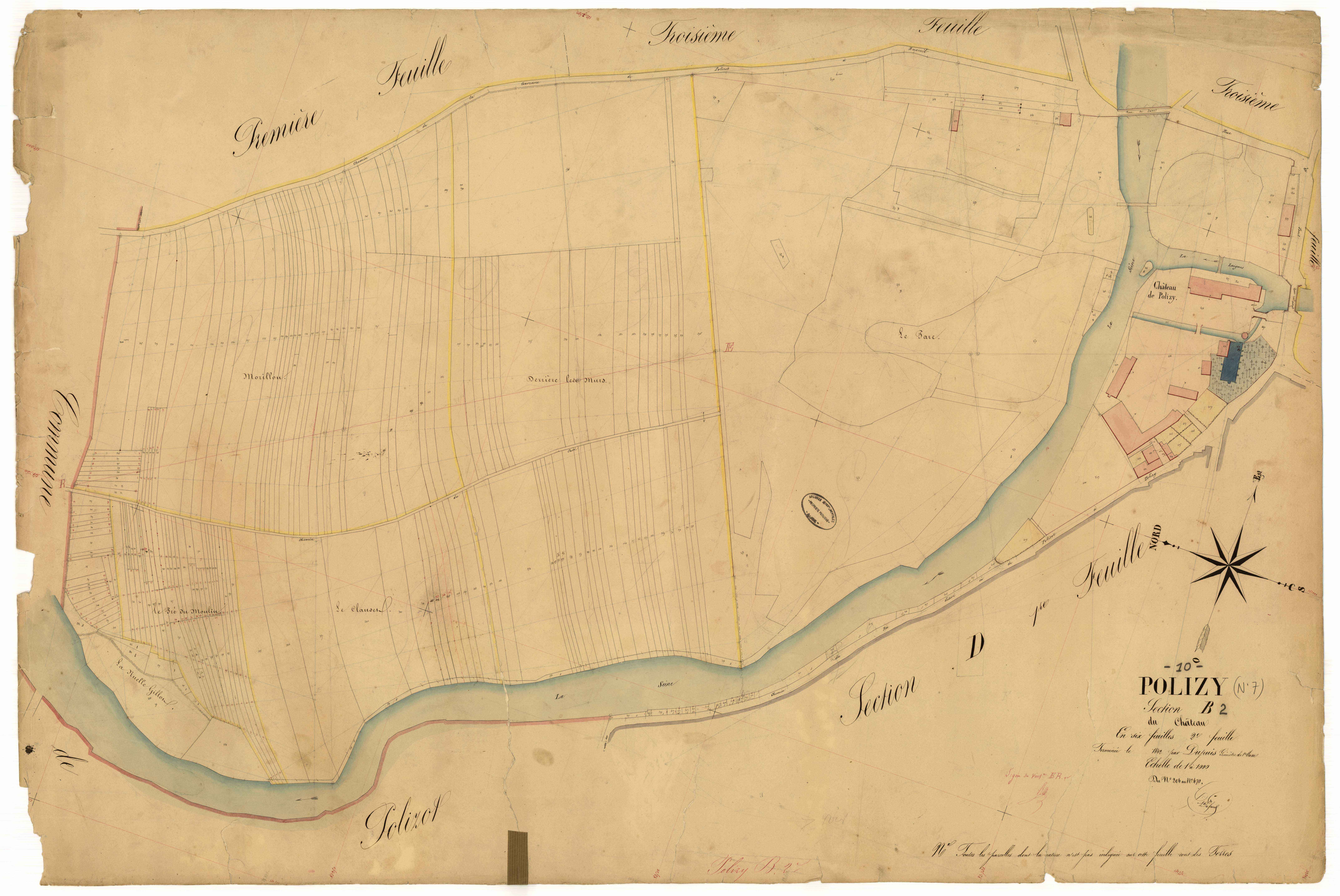 Polisy, section B dite du Château, feuille n° 2, parcelles n° 204-470