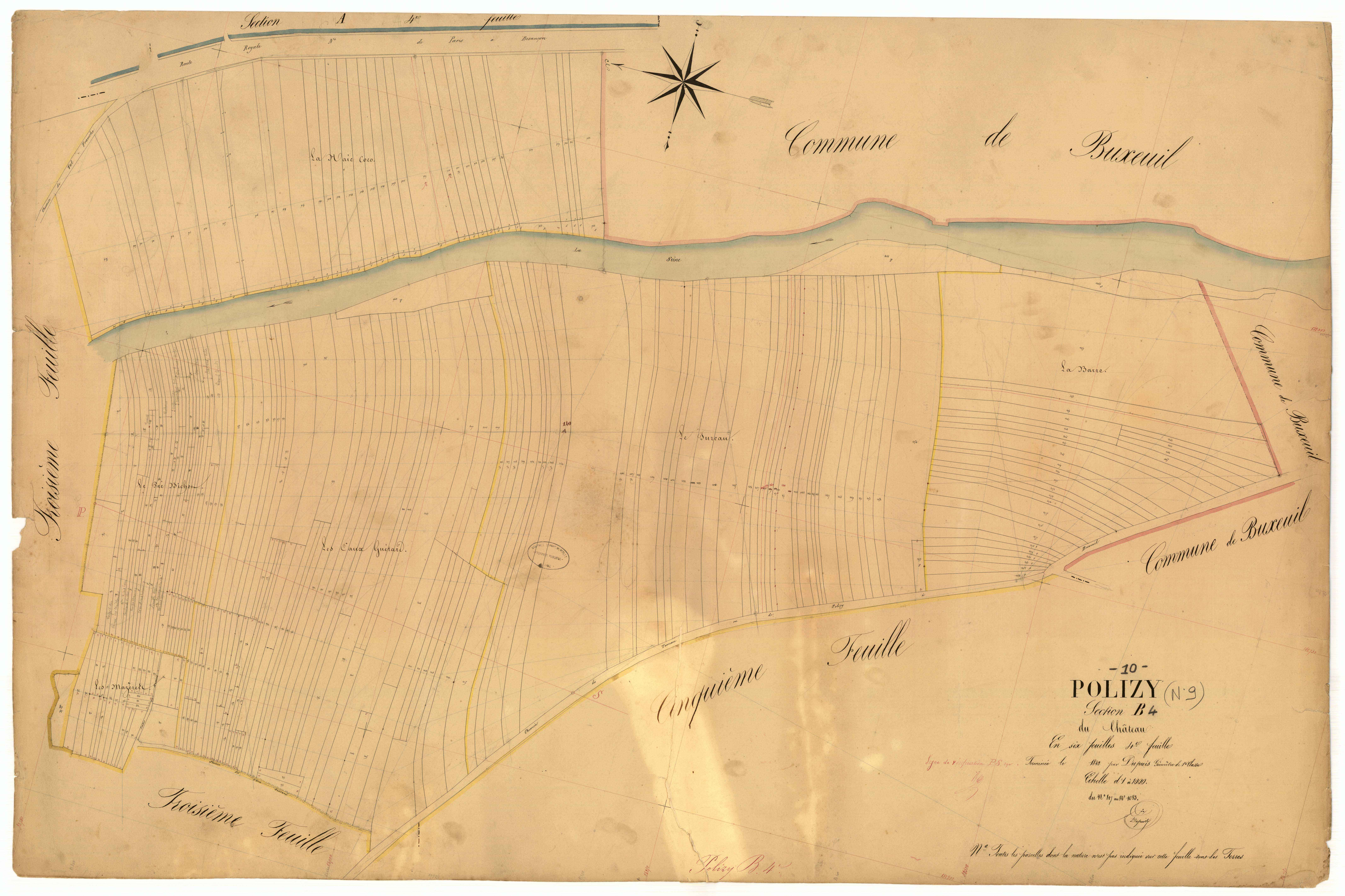 Polisy, section B dite du Château, feuille n° 4, parcelles n° 817-1083