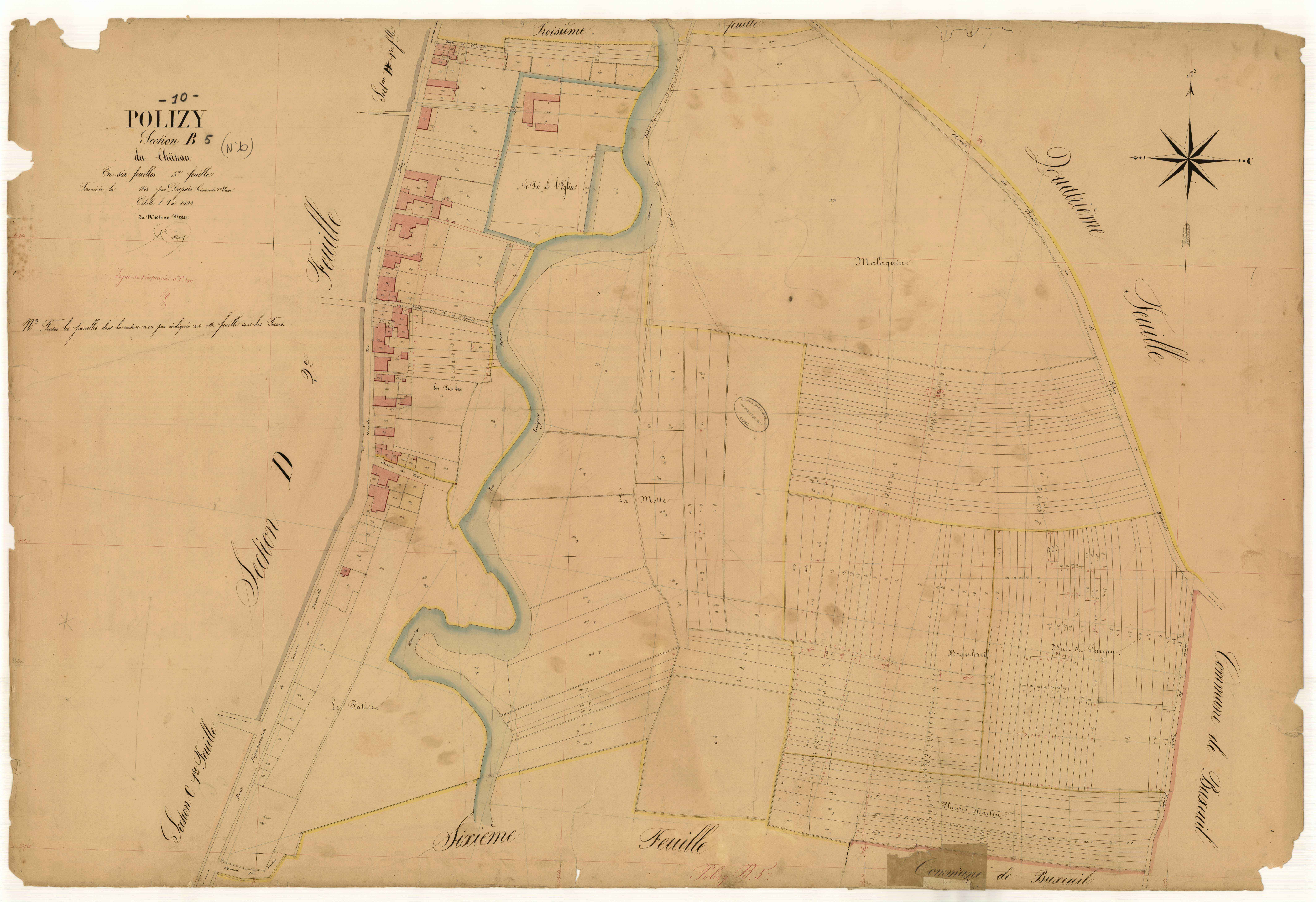 Polisy, section B dite du Château, feuille n° 5, parcelles n° 1084-1384