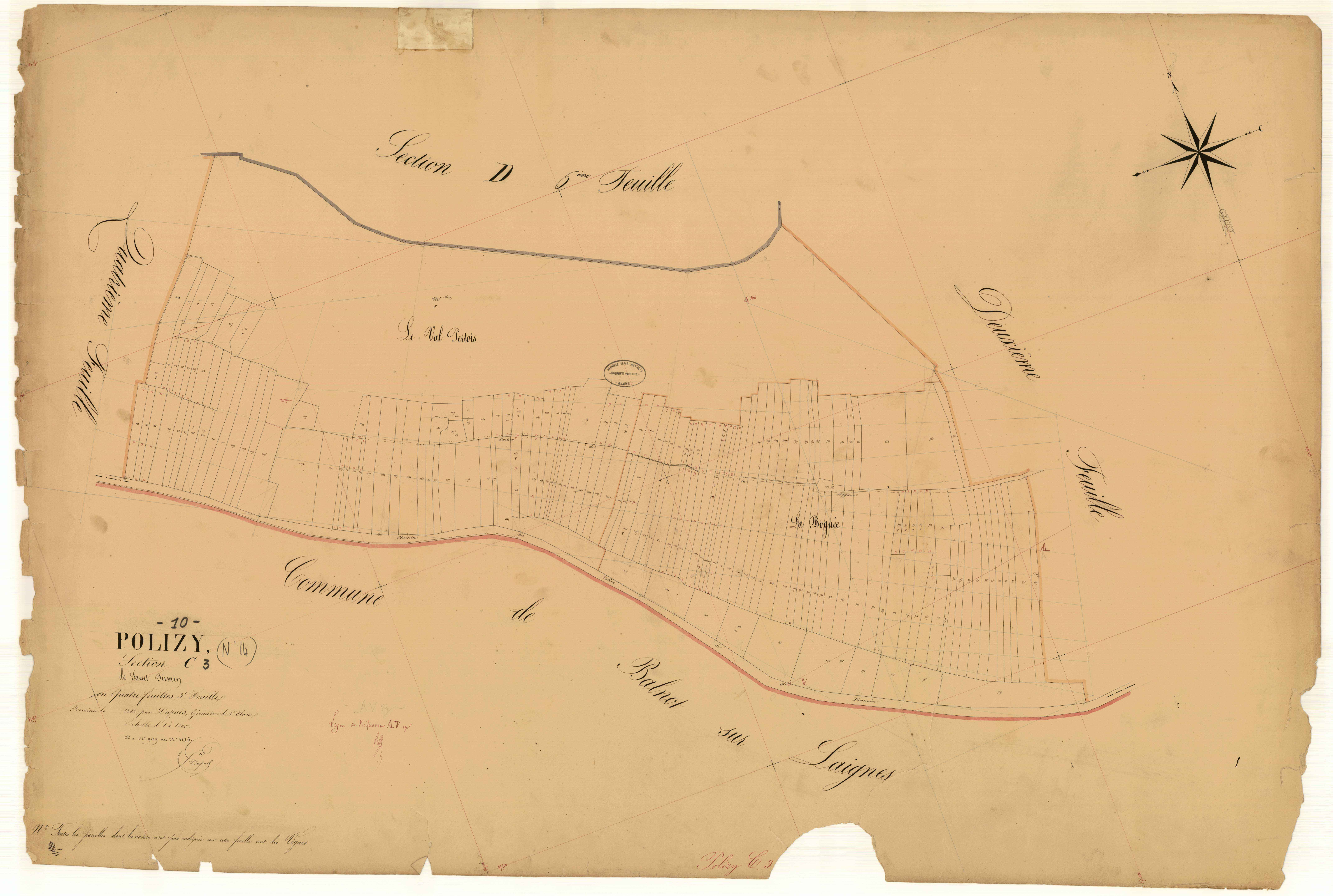 Polisy, section C dite de Saint Firmin, feuille n° 3, parcelles n° 949-1125
