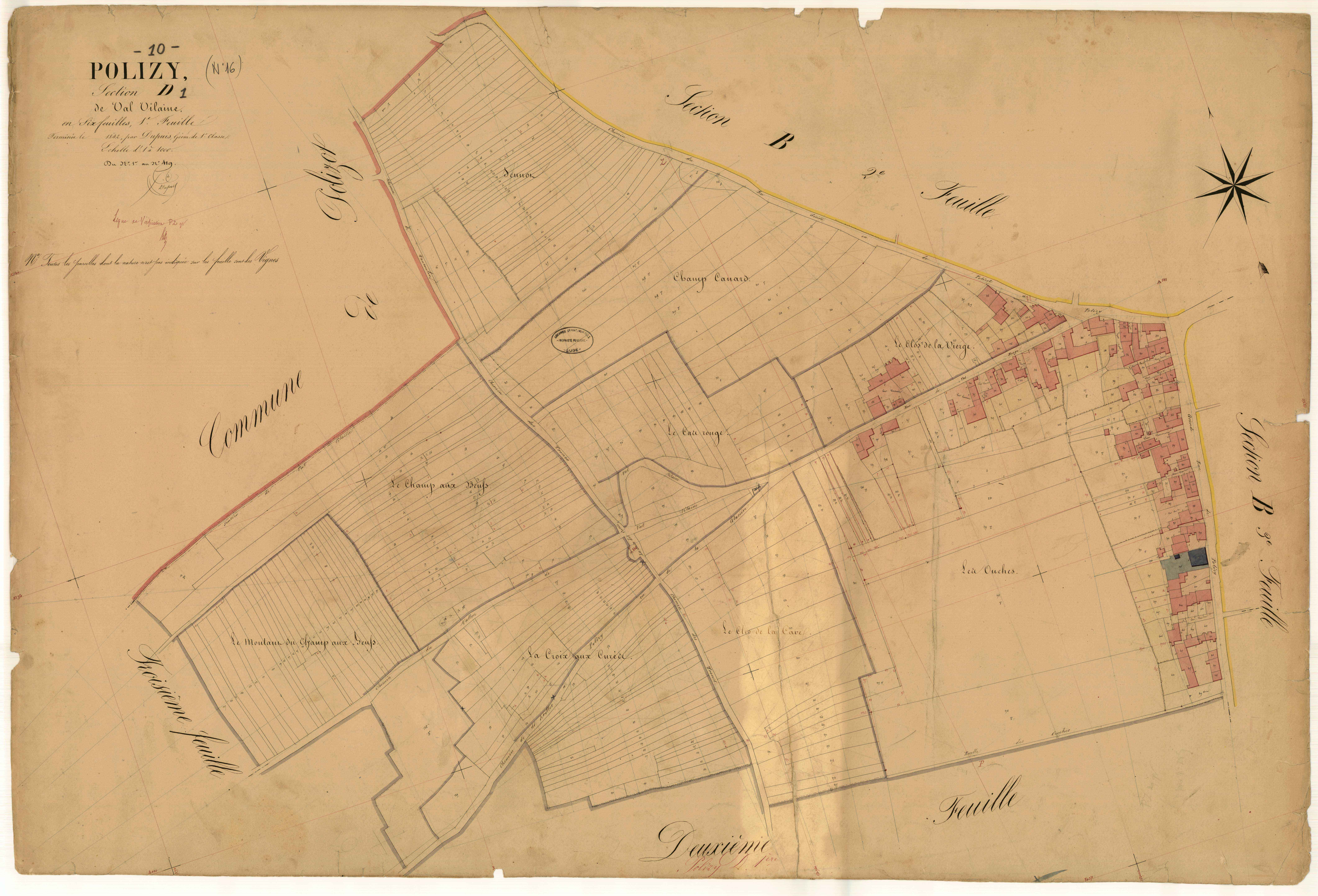 Polisy, section D dite de Val Vilaine, feuille n° 1, parcelles n° 1-419