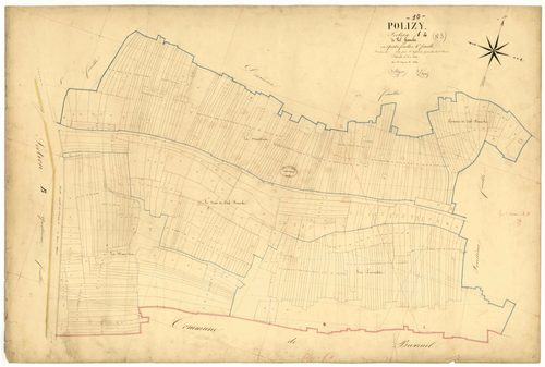 Polisy, section A dite de Val Franche, feuille n° 4, parcelles n° 1017-1443