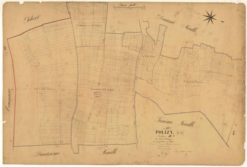 Polisy, section D dite de Val Vilaine, feuille n° 3, parcelles n° 905-1290
