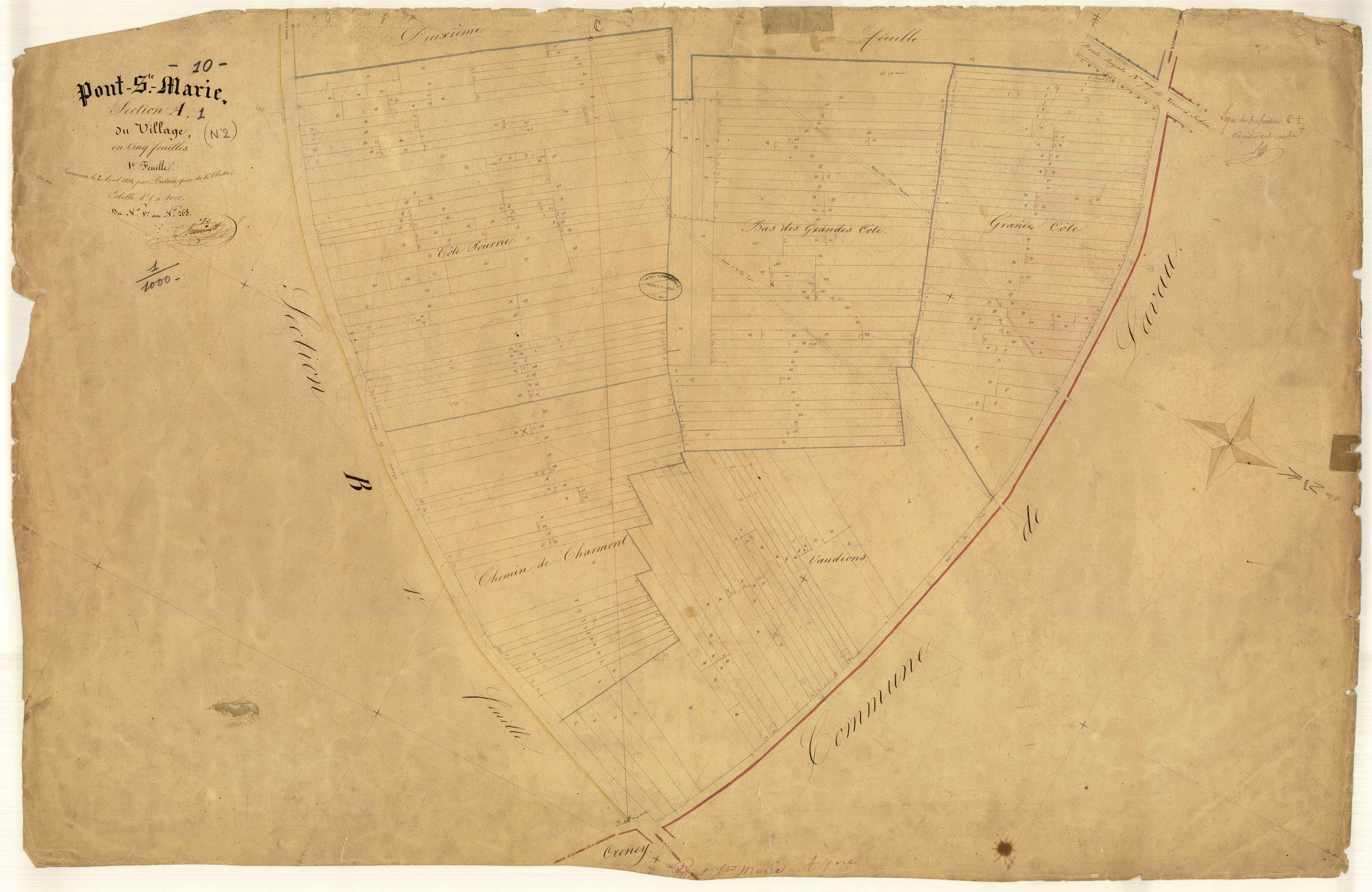 Pont-Sainte-Marie, section A dite du Village, feuille n° 1, parcelles n° 1-268