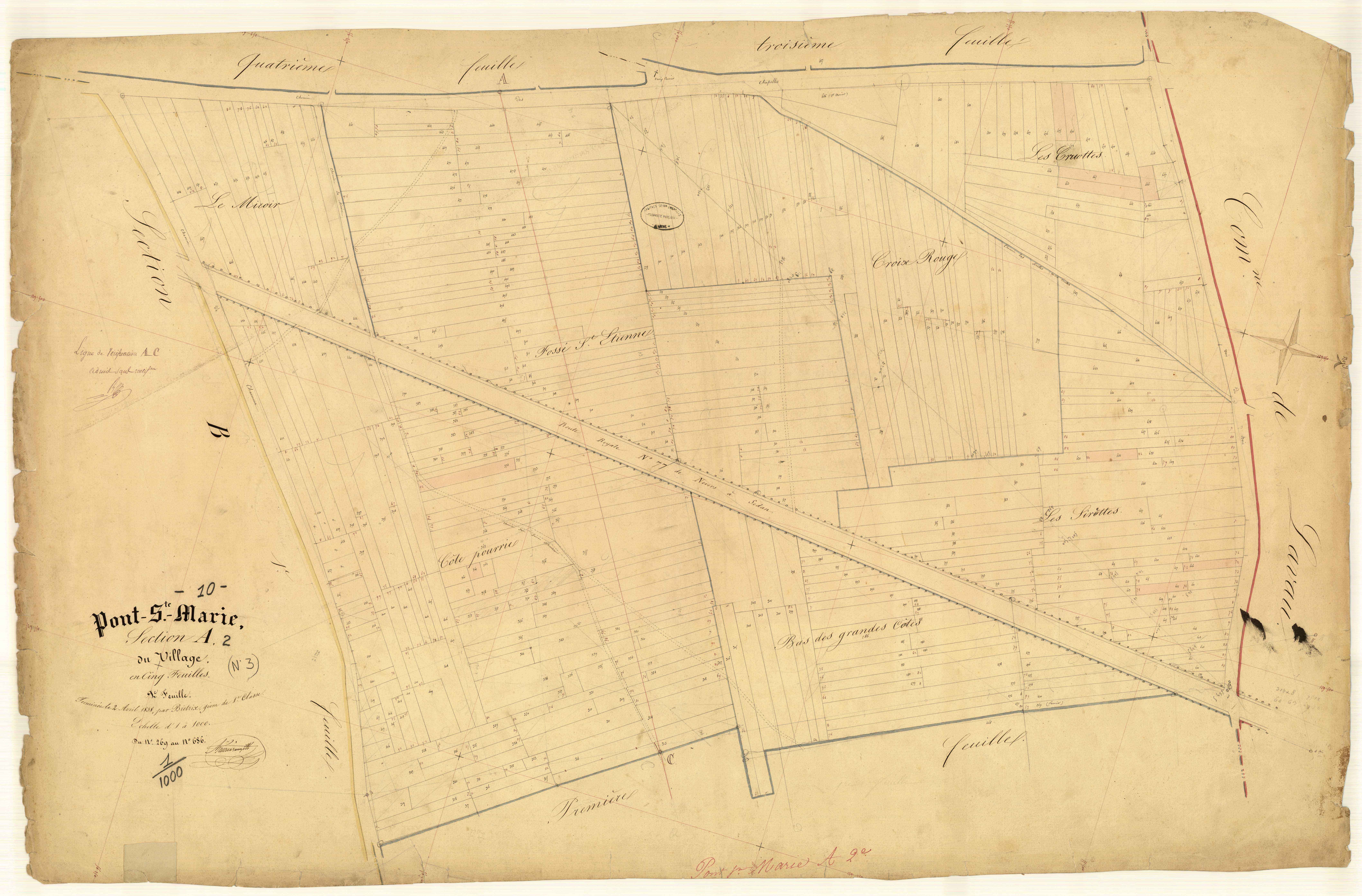 Pont-Sainte-Marie, section A dite du Village, feuille n° 2, parcelles n° 269-686