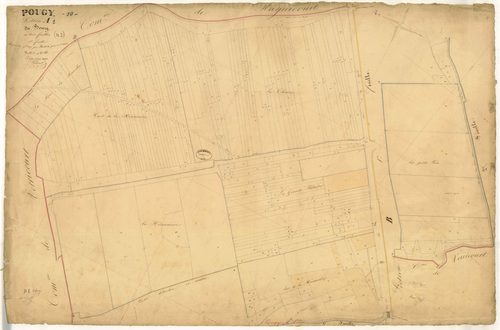 Pougy, section A dite du Bourg, feuille n° 1, parcelles n°1-246