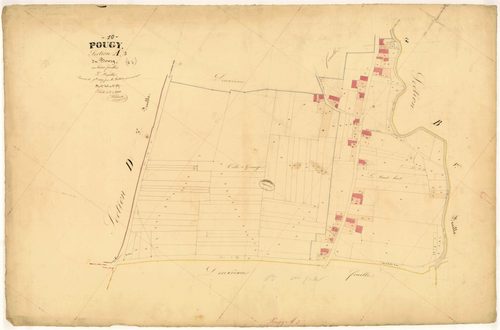 Pougy, section A dite du Bourg, feuille n° 3, parcelles n°806-947