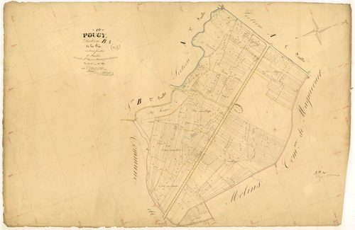 Pougy, section B dite de la Prée, feuille n° 1, parcelles n°1-389