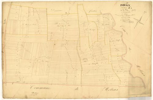 Pougy, section B dite de la Prée, feuille n° 3, parcelles n°547-804