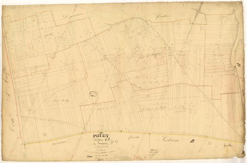 Pougy, section C dite de Rougeron, feuille n° 1, parcelles n°1-306