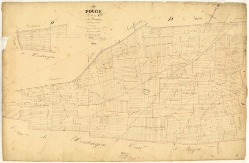 Pougy, section C dite de Rougeron, feuille n° 2, parcelles n°307-1041