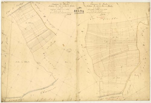 Praslin, section A dite du Bois de Praslin, feuille n° 2 (feuille 2 et 3), parcelles n° 7-157
