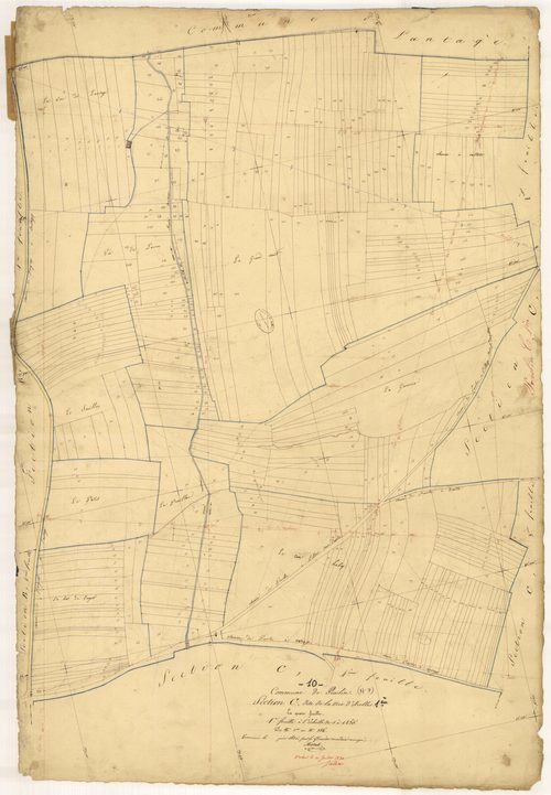 Praslin, section C dite de la Voie d'Arelles, feuille n° 1, parcelles n° 1-386