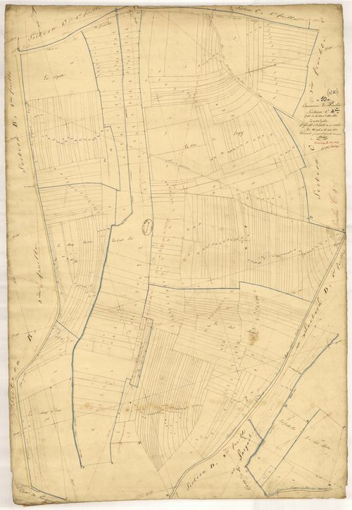 Praslin, section C dite de la Voie d'Arelles, feuille n° 4, parcelles n° 916-1310