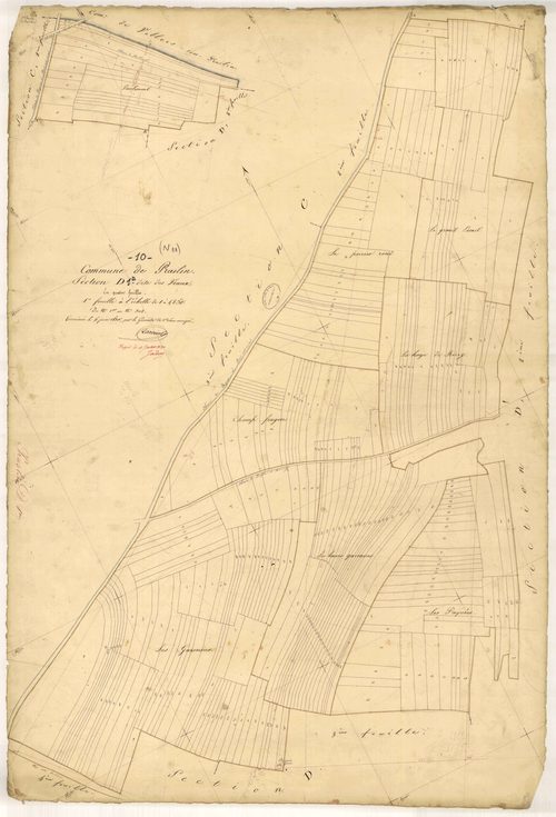 Praslin, section D dite des Vaux, feuille n° 1, parcelles n° 1-302