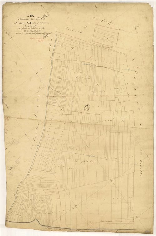 Praslin, section D dite des Vaux, feuille n° 4, parcelles n° 666-953