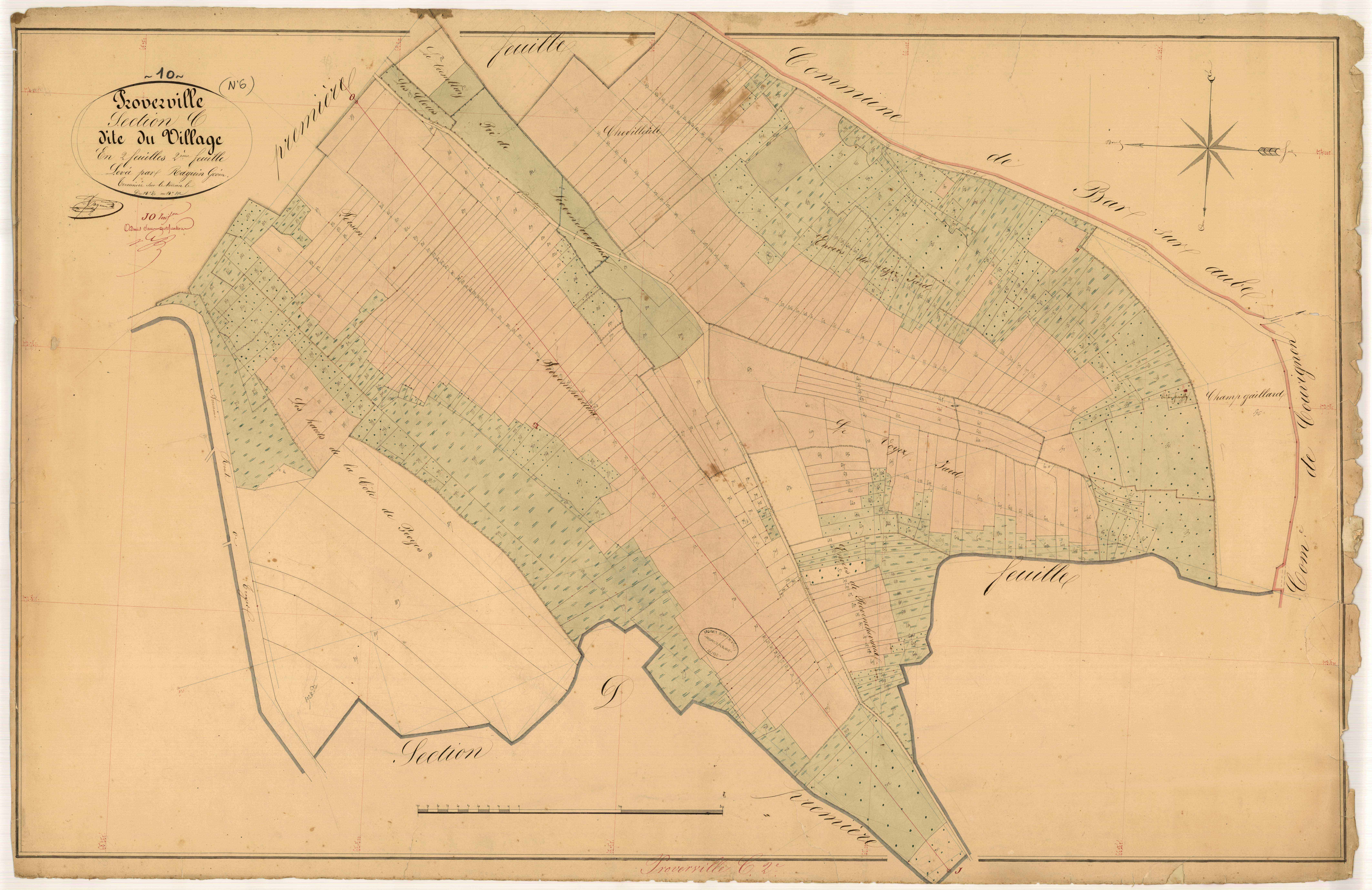 Proverville, section C dite du Village, feuille n° 2, parcelles n° 450-892