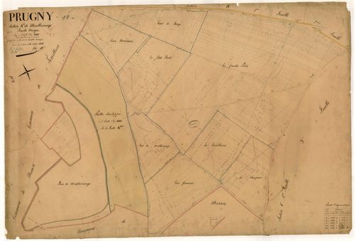 Prugny, section A dite de Montbernange, feuille n° 1, parcelles n° 1-392