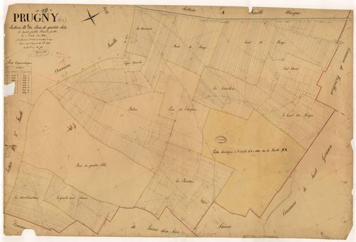 Prugny, section B dite du Bois de quatre sols, feuille n° 1, parcelles n° 1-760