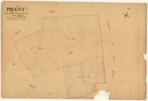 Prugny, section B dite du Bois de quatre sols, parcelles n° 264-445
