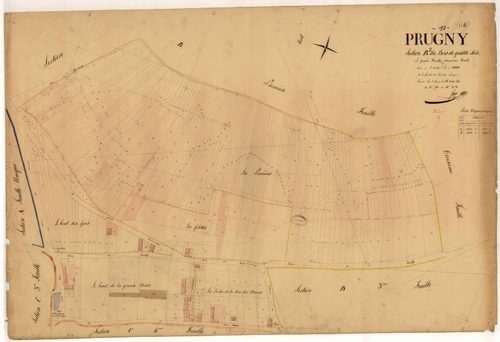 Prugny, section B dite du Bois de quatre sols, feuille n° 2, parcelles n° 761-1078