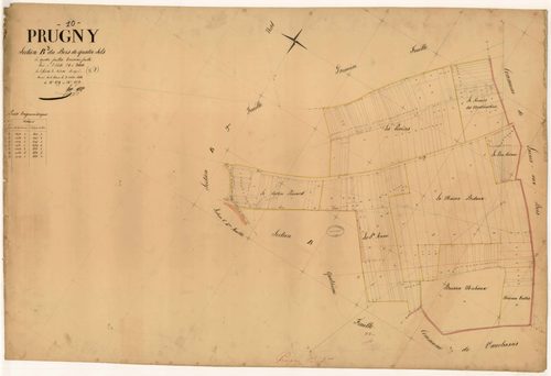 Prugny, section B dite du Bois de quatre sols, feuille n° 3, parcelles n° 1079-1272
