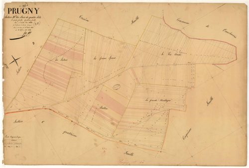 Prugny, section B dite du Bois de quatre sols, feuille n° 4, parcelles n° 1273-1484