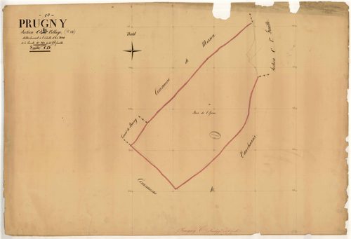 Prugny, section C dite du village, feuille n° 2, parcelles n° 283